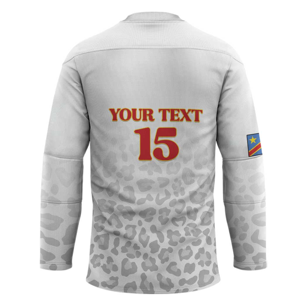 Custom DR Congo Football Hockey Jersey Go Champions Leopards - White - Wonder Print Shop
