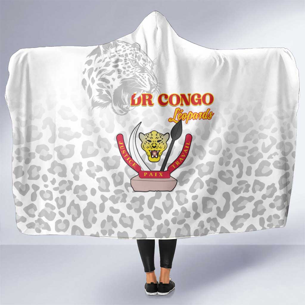 DR Congo Football Hooded Blanket Go Champions Leopards - White - Wonder Print Shop
