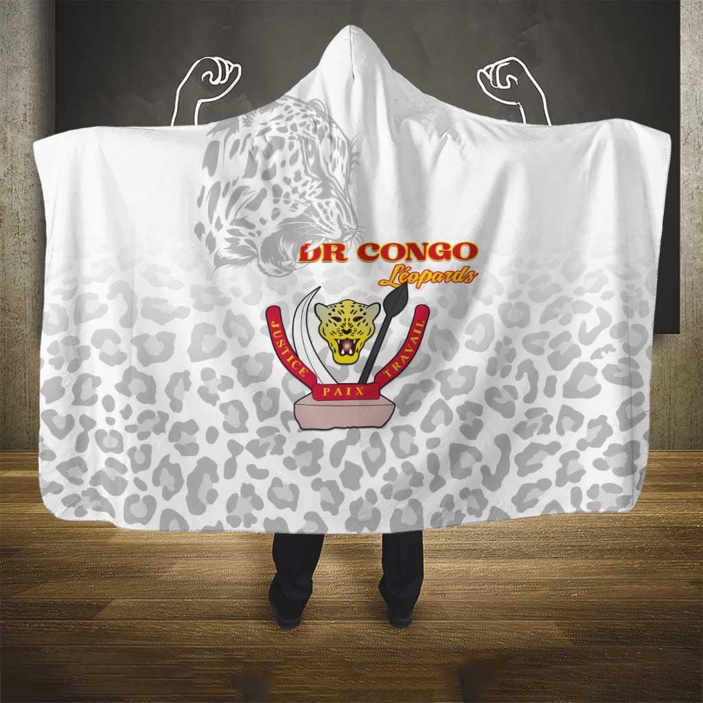 DR Congo Football Hooded Blanket Go Champions Leopards - White - Wonder Print Shop