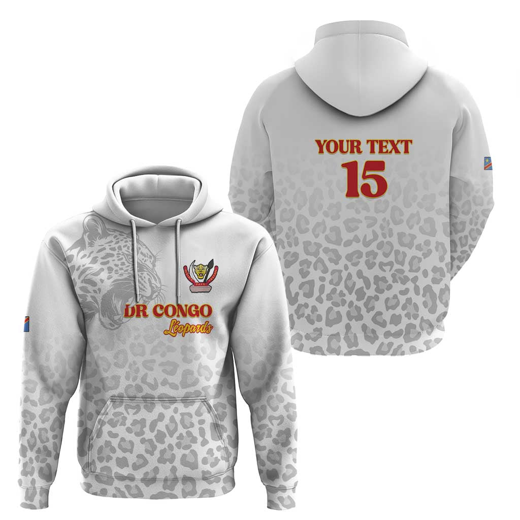 Custom DR Congo Football Hoodie Go Champions Leopards - White - Wonder Print Shop