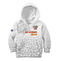 Custom DR Congo Football Kid Hoodie Go Champions Leopards - White - Wonder Print Shop