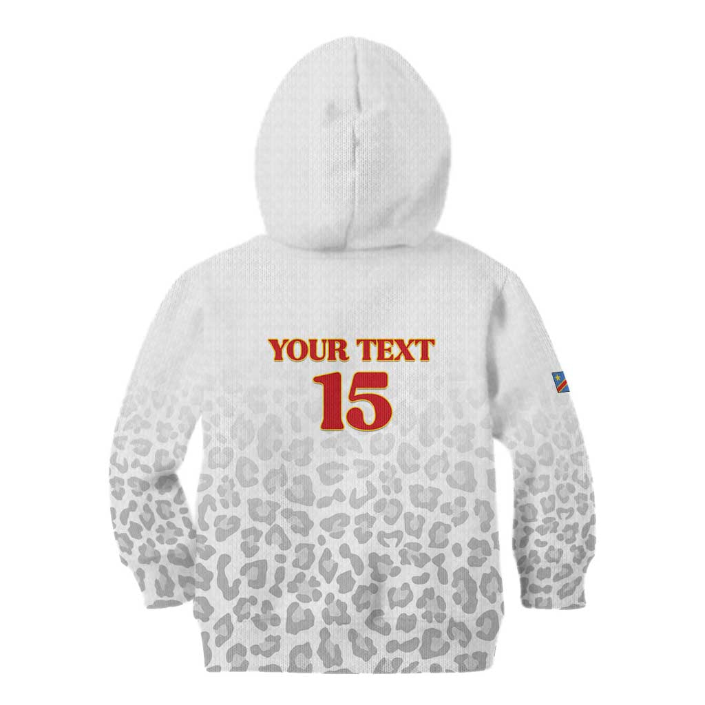 Custom DR Congo Football Kid Hoodie Go Champions Leopards - White - Wonder Print Shop