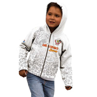 Custom DR Congo Football Kid Hoodie Go Champions Leopards - White - Wonder Print Shop