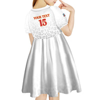 Custom DR Congo Football Kid Short Sleeve Dress Go Champions Leopards - White - Wonder Print Shop
