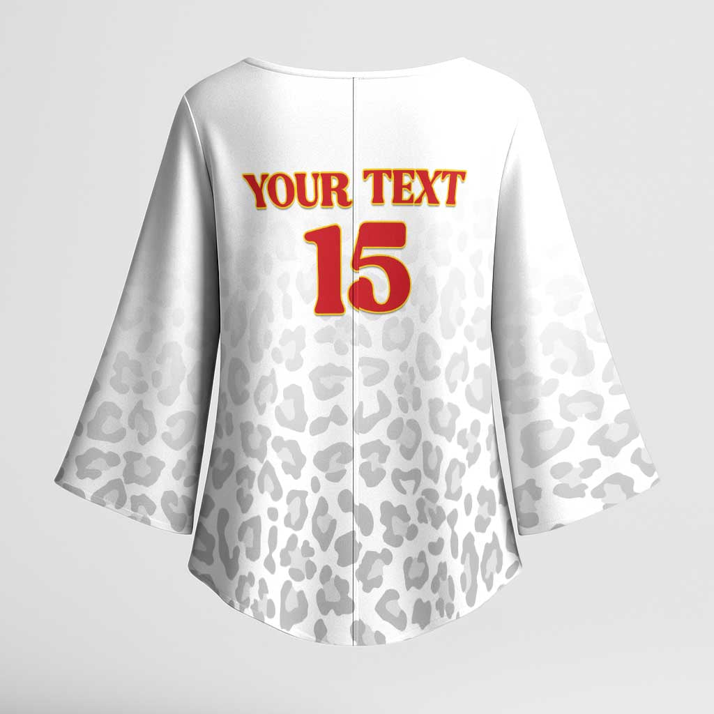 Custom DR Congo Football Kimono Sleeve Blouse Go Champions Leopards - White - Wonder Print Shop