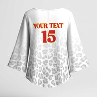 Custom DR Congo Football Kimono Sleeve Blouse Go Champions Leopards - White - Wonder Print Shop