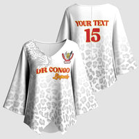 Custom DR Congo Football Kimono Sleeve Blouse Go Champions Leopards - White - Wonder Print Shop