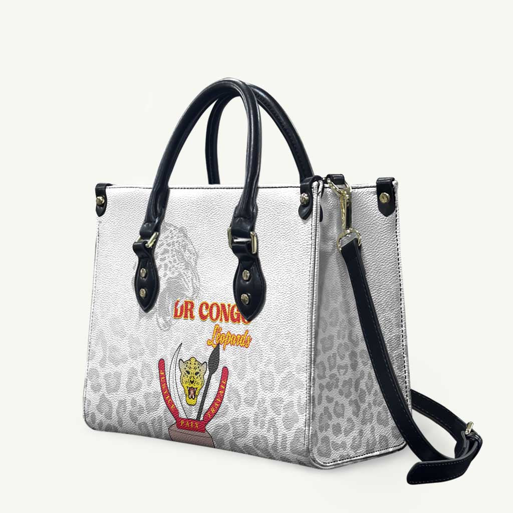 DR Congo Football Leather Bag Go Champions Leopards - White - Wonder Print Shop