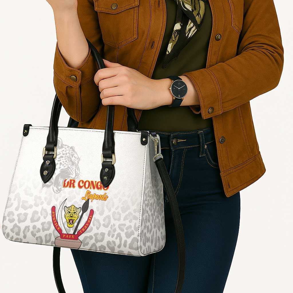 DR Congo Football Leather Bag Go Champions Leopards - White - Wonder Print Shop