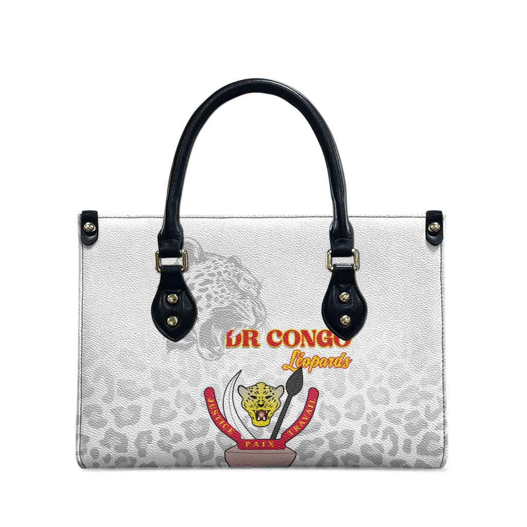 DR Congo Football Leather Bag Go Champions Leopards - White - Wonder Print Shop