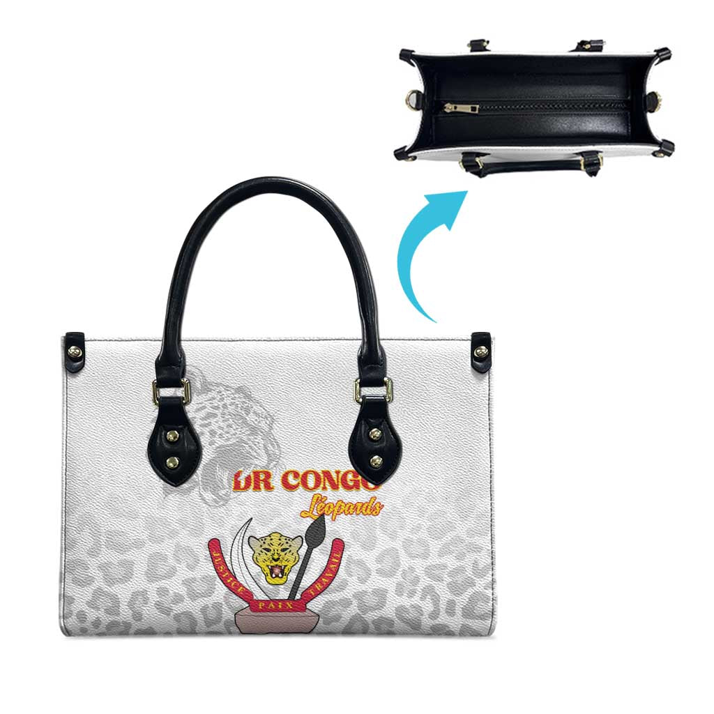 DR Congo Football Leather Bag Go Champions Leopards - White - Wonder Print Shop