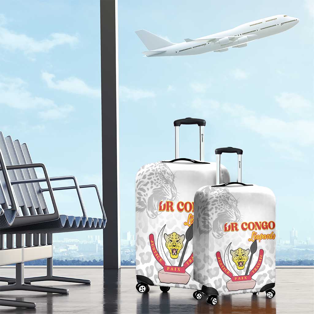 DR Congo Football Luggage Cover Go Champions Leopards - White - Wonder Print Shop