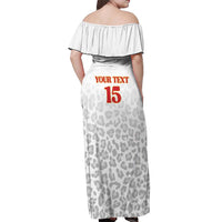 Custom DR Congo Football Off Shoulder Maxi Dress Go Champions Leopards - White - Wonder Print Shop