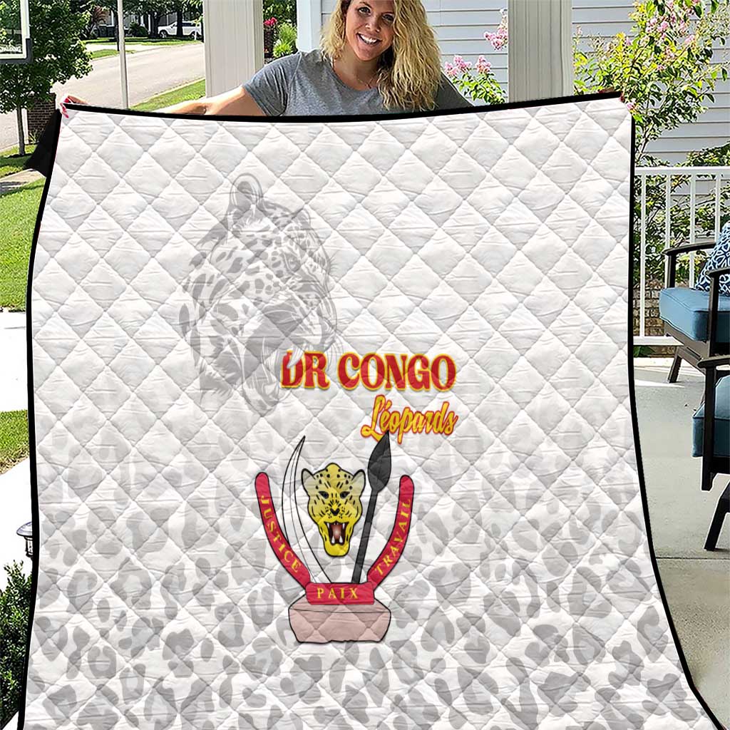 DR Congo Football Quilt Go Champions Leopards - White - Wonder Print Shop