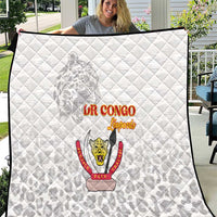 DR Congo Football Quilt Go Champions Leopards - White - Wonder Print Shop