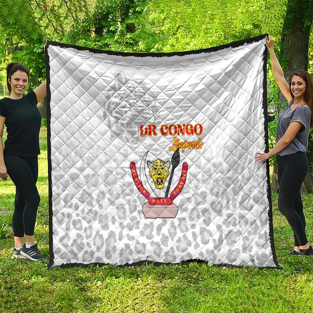 DR Congo Football Quilt Go Champions Leopards - White - Wonder Print Shop