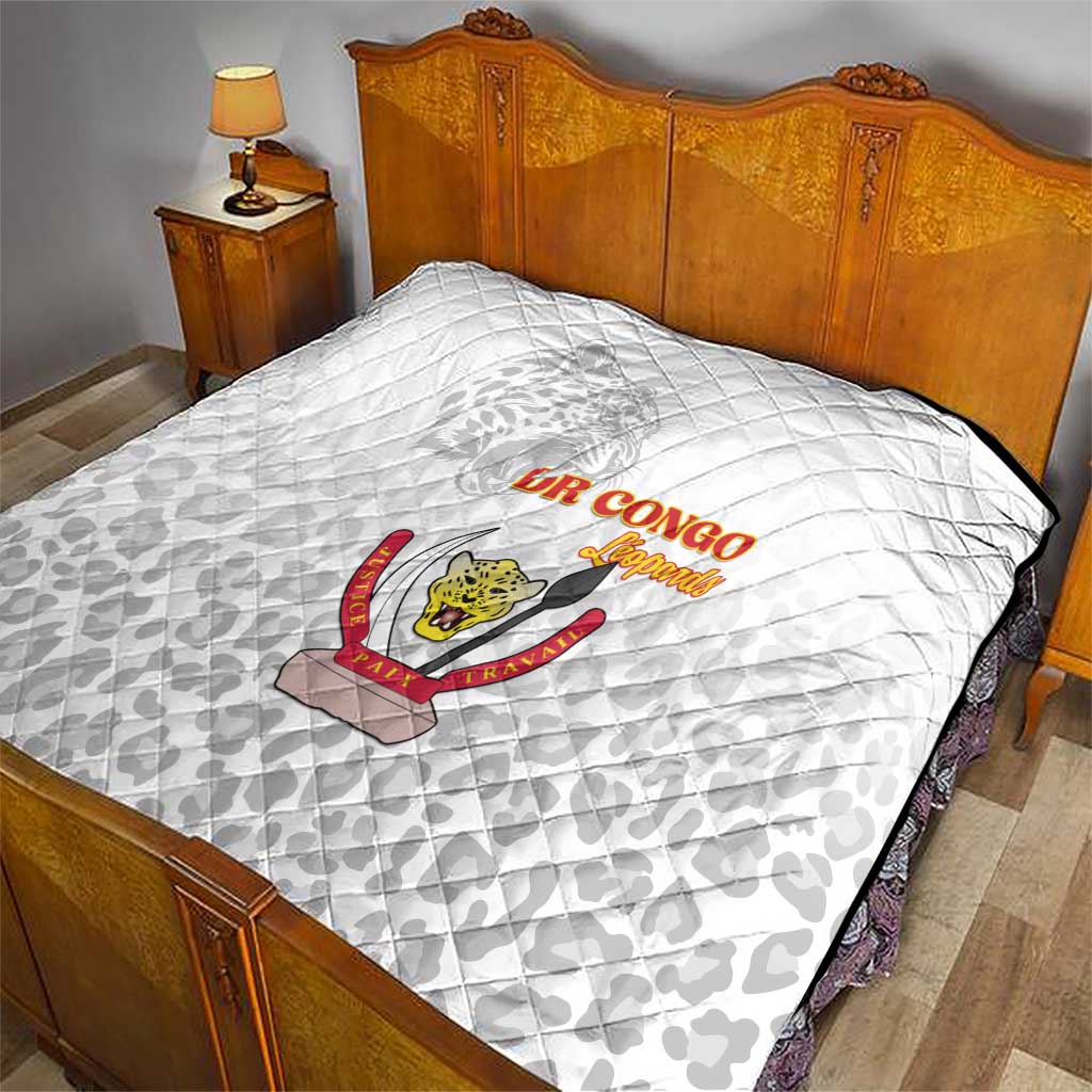 DR Congo Football Quilt Go Champions Leopards - White - Wonder Print Shop