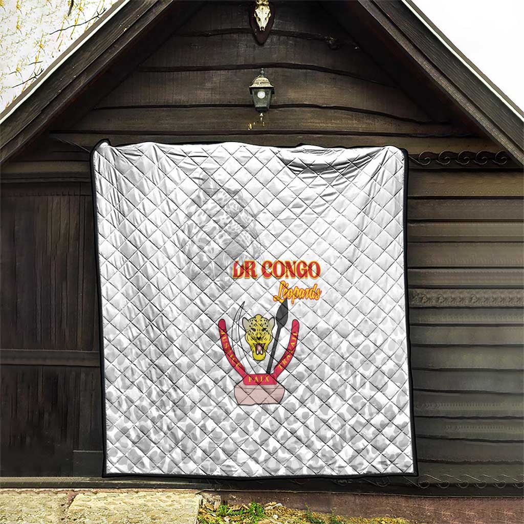 DR Congo Football Quilt Go Champions Leopards - White - Wonder Print Shop