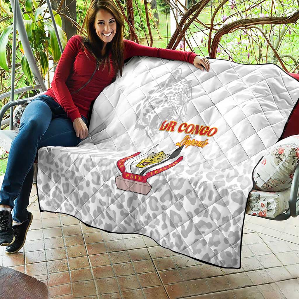 DR Congo Football Quilt Go Champions Leopards - White - Wonder Print Shop