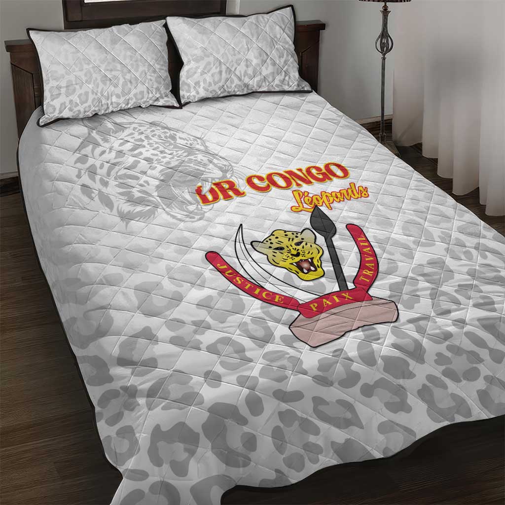 DR Congo Football Quilt Bed Set Go Champions Leopards - White - Wonder Print Shop
