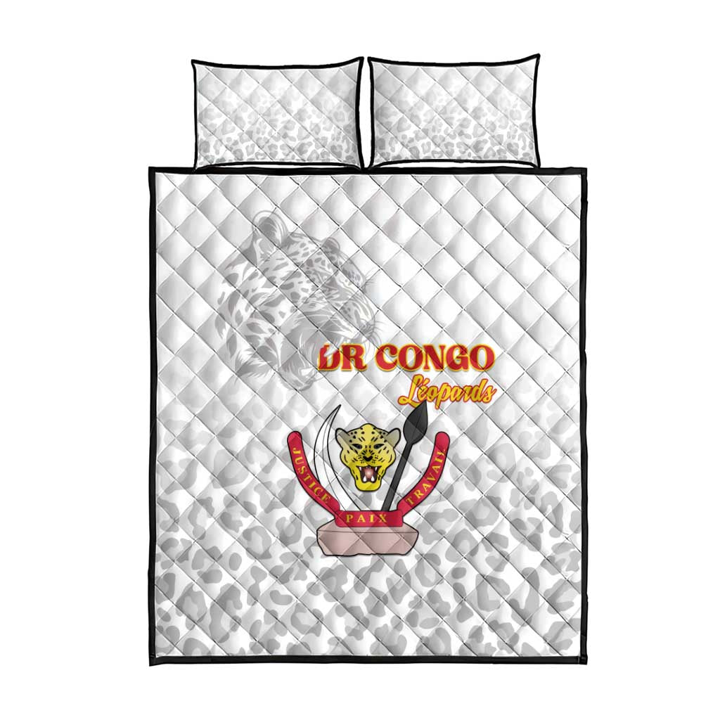 DR Congo Football Quilt Bed Set Go Champions Leopards - White - Wonder Print Shop