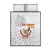 DR Congo Football Quilt Bed Set Go Champions Leopards - White - Wonder Print Shop