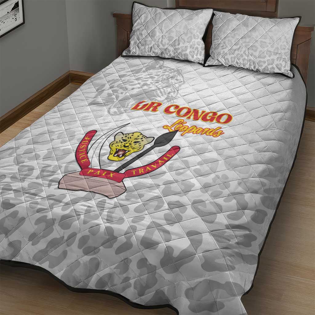DR Congo Football Quilt Bed Set Go Champions Leopards - White - Wonder Print Shop