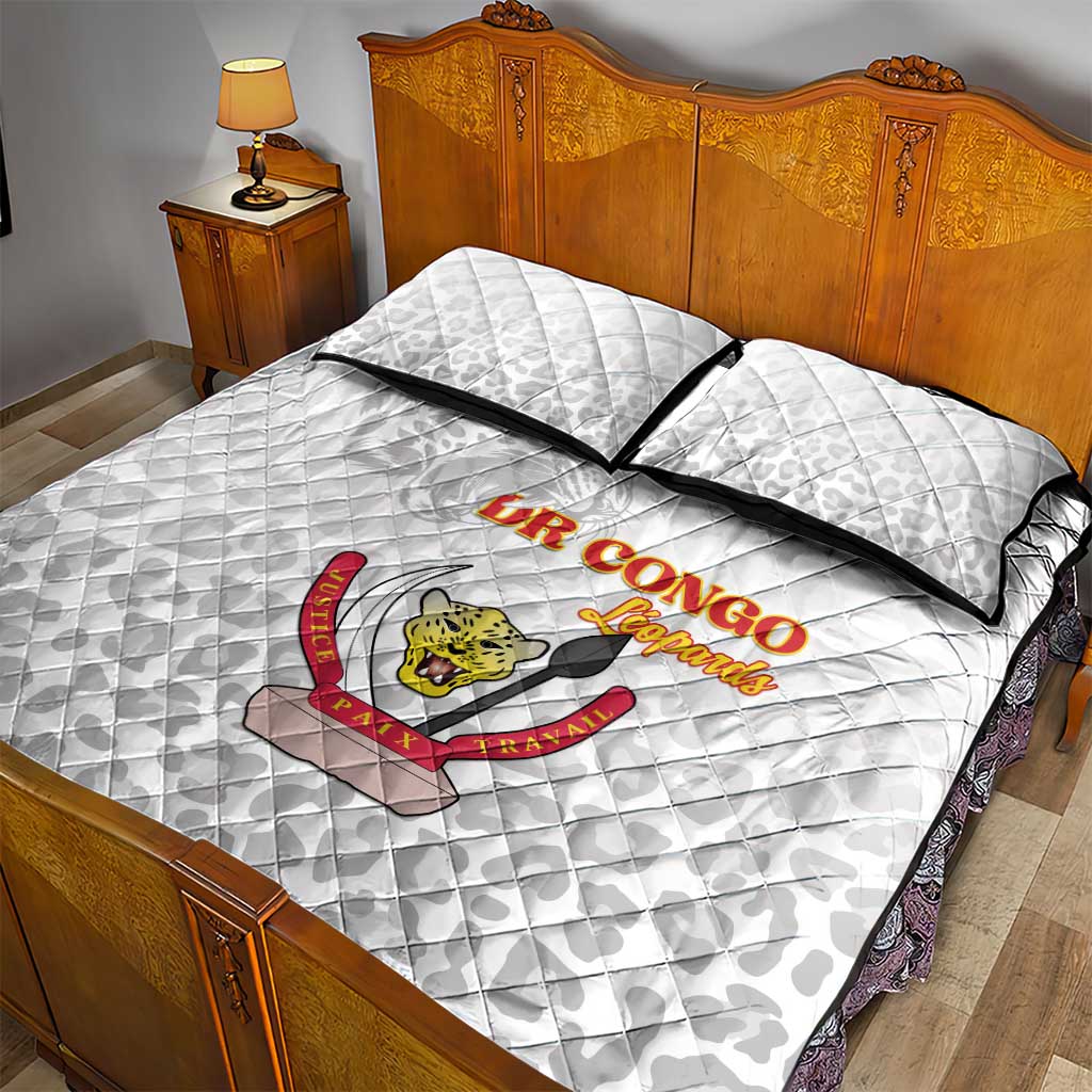 DR Congo Football Quilt Bed Set Go Champions Leopards - White - Wonder Print Shop