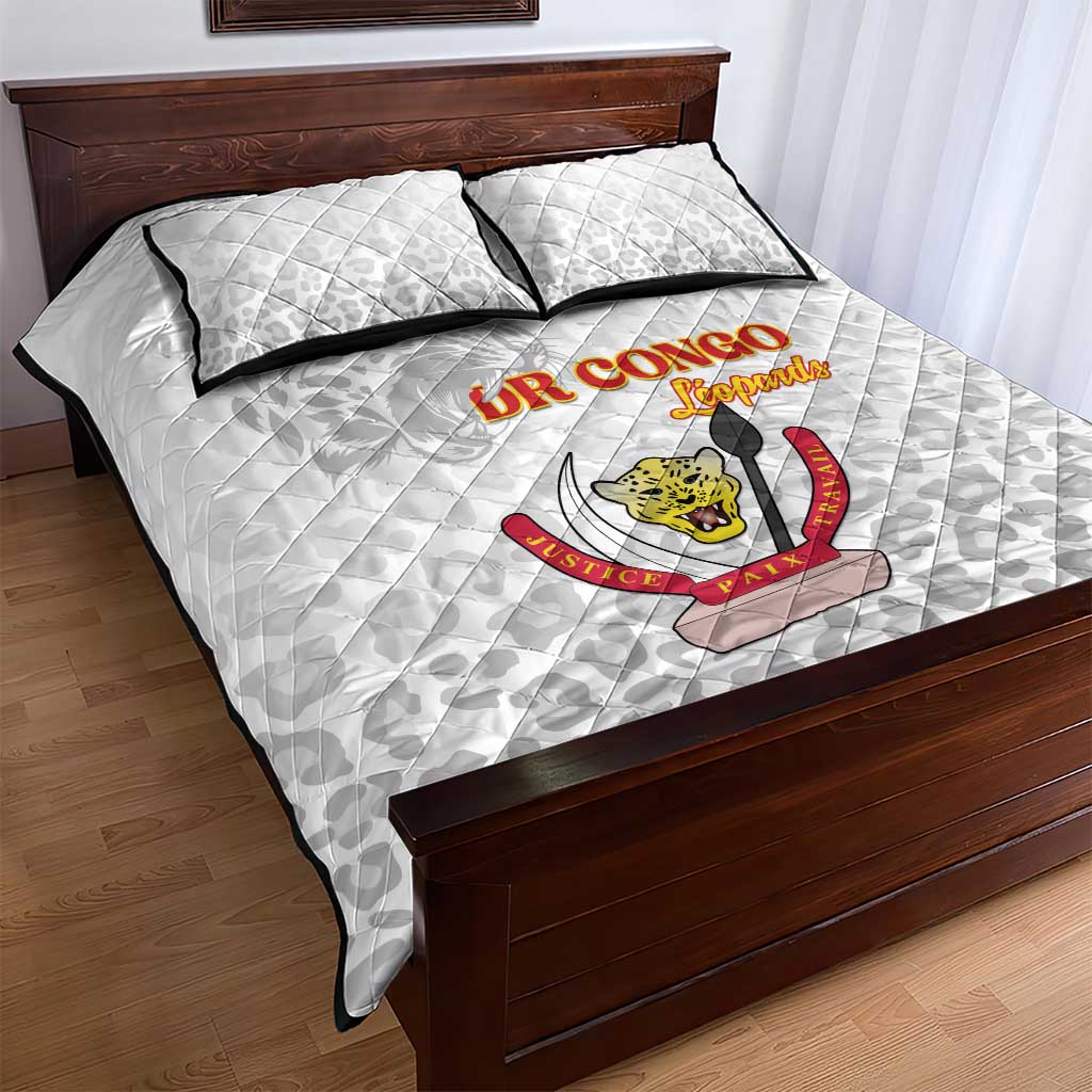 DR Congo Football Quilt Bed Set Go Champions Leopards - White - Wonder Print Shop