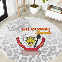 DR Congo Football Round Carpet Go Champions Leopards - White - Wonder Print Shop