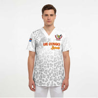Custom DR Congo Football Scrub Top Go Champions Leopards - White - Wonder Print Shop