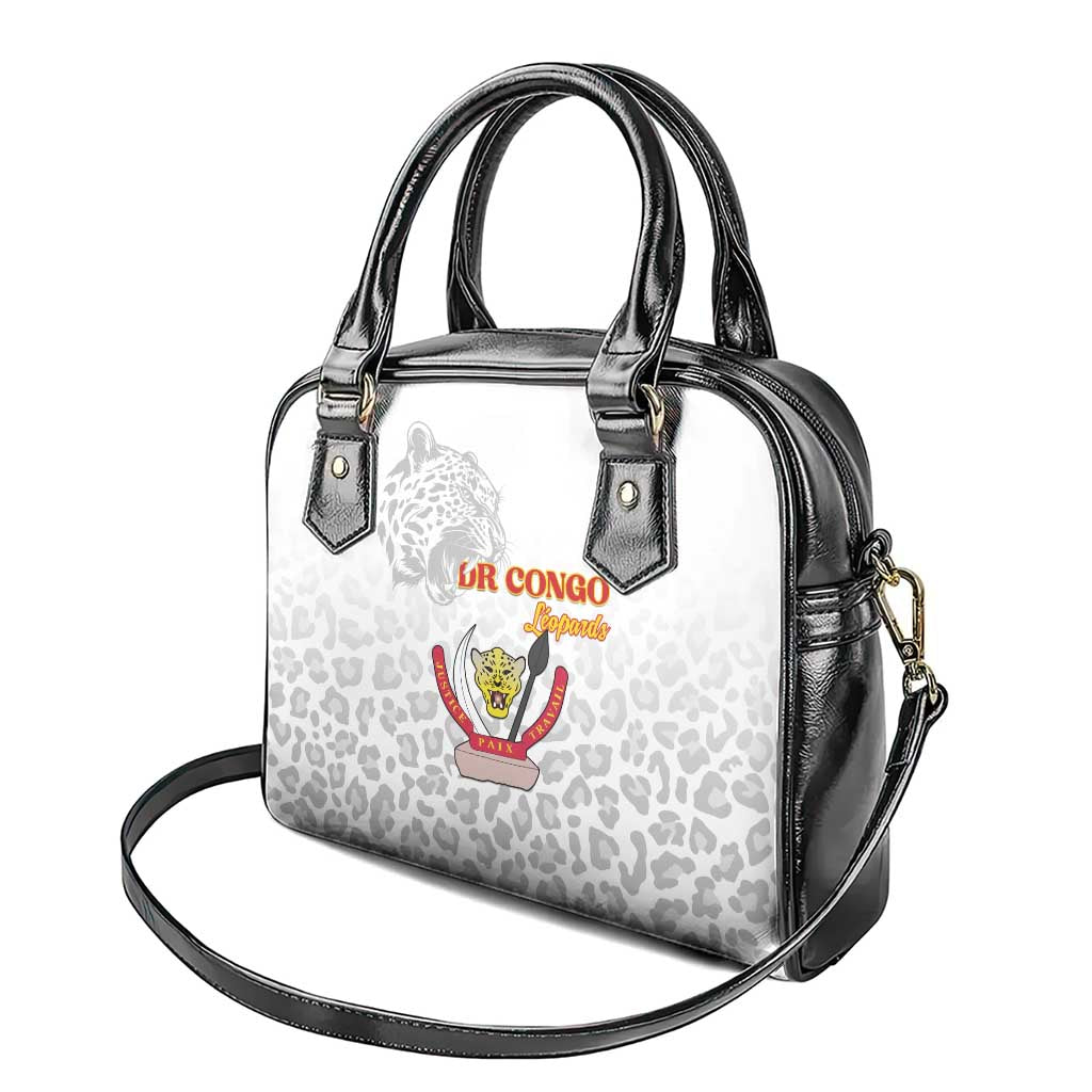 DR Congo Football Shoulder Handbag Go Champions Leopards - White - Wonder Print Shop