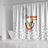 DR Congo Football Shower Curtain Go Champions Leopards - White - Wonder Print Shop