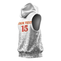 Custom DR Congo Football Sleeveless Hoodie Go Champions Leopards - White - Wonder Print Shop
