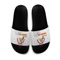 DR Congo Football Slide Sandals Go Champions Leopards - White - Wonder Print Shop