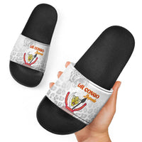 DR Congo Football Slide Sandals Go Champions Leopards - White - Wonder Print Shop