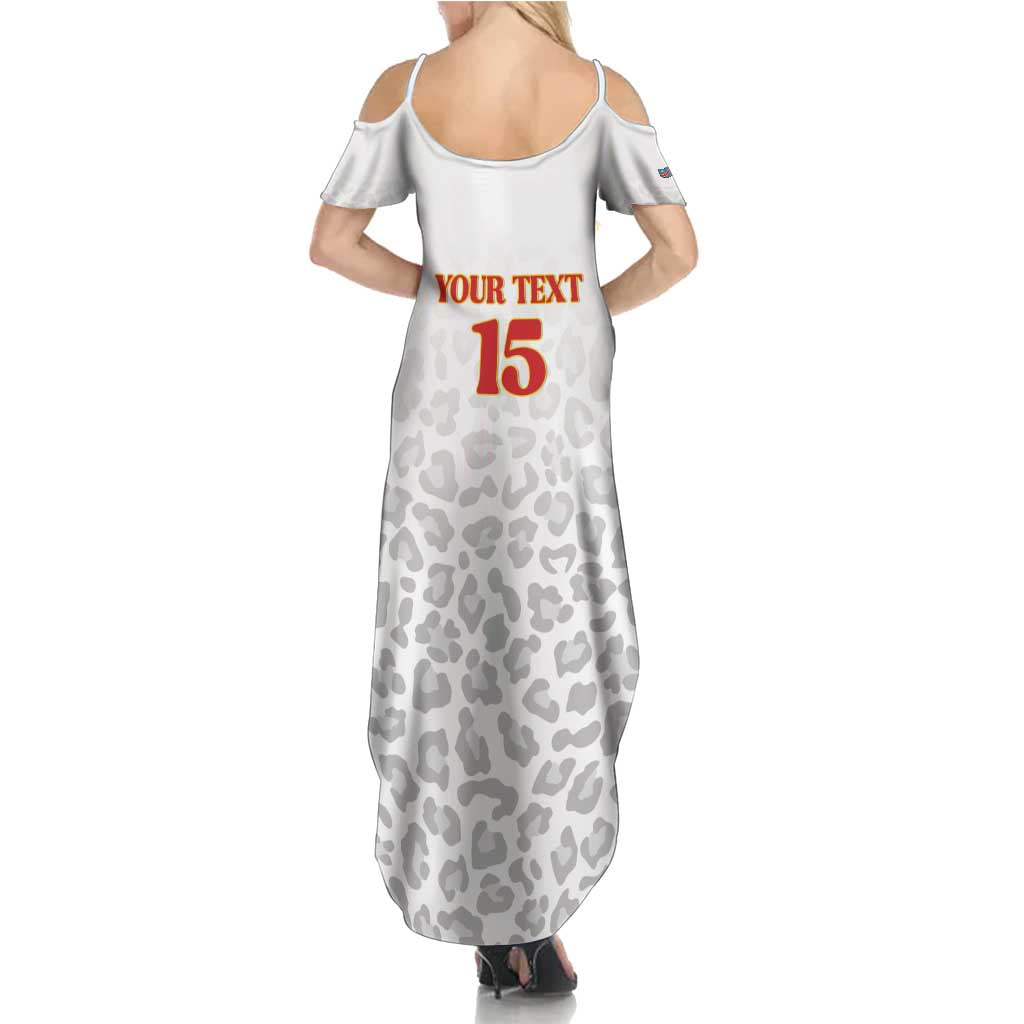 Custom DR Congo Football Summer Maxi Dress Go Champions Leopards - White - Wonder Print Shop