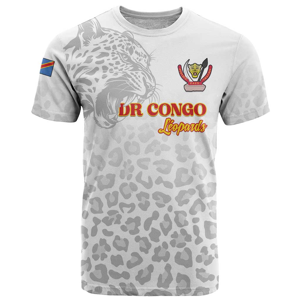 Custom DR Congo Football T Shirt Go Champions Leopards - White - Wonder Print Shop