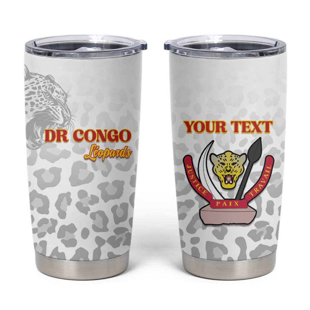 Custom DR Congo Football Tumbler Cup Go Champions Leopards - White - Wonder Print Shop