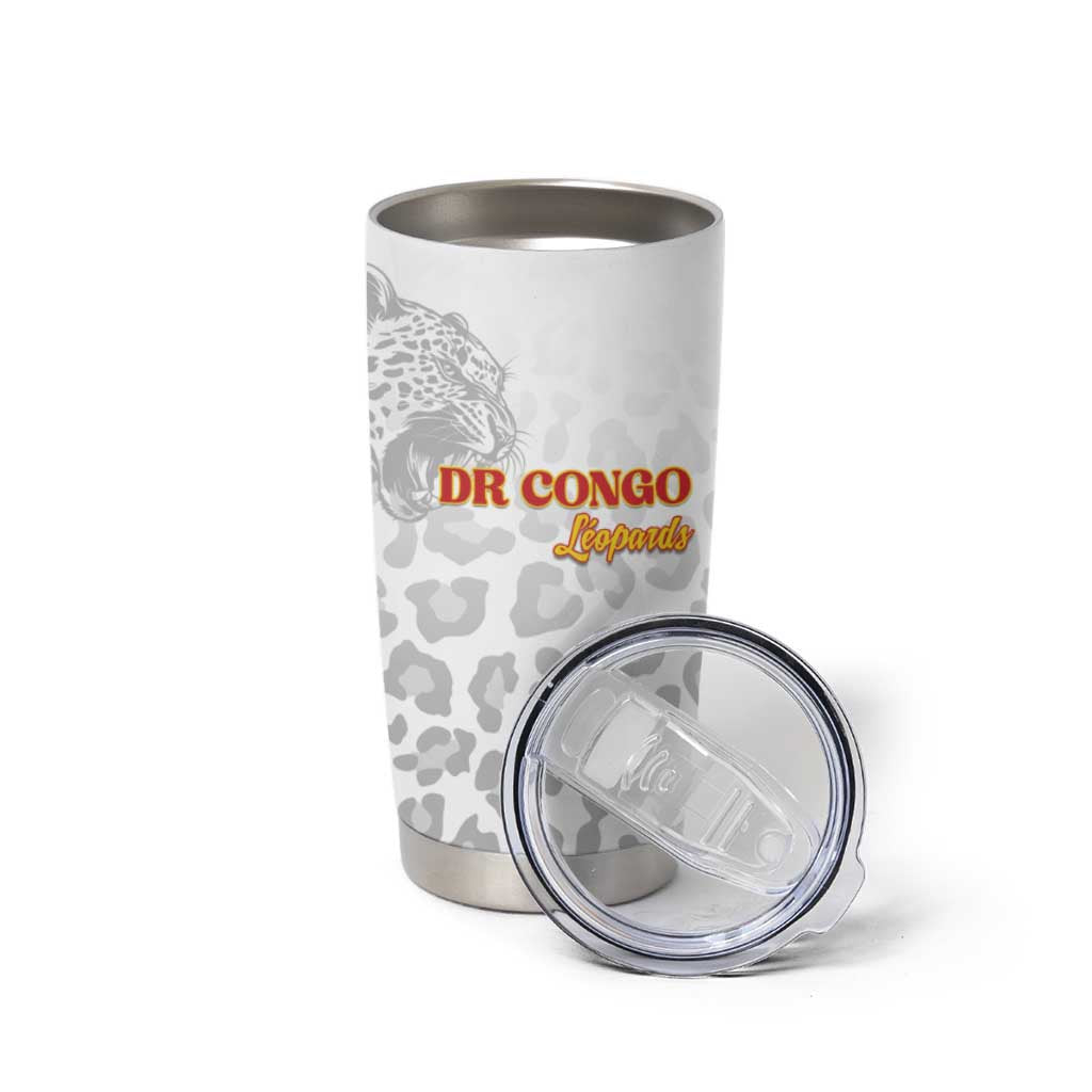 Custom DR Congo Football Tumbler Cup Go Champions Leopards - White - Wonder Print Shop