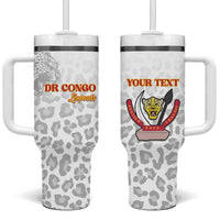 Custom DR Congo Football Tumbler With Handle Go Champions Leopards - White - Wonder Print Shop