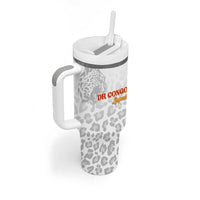 Custom DR Congo Football Tumbler With Handle Go Champions Leopards - White - Wonder Print Shop