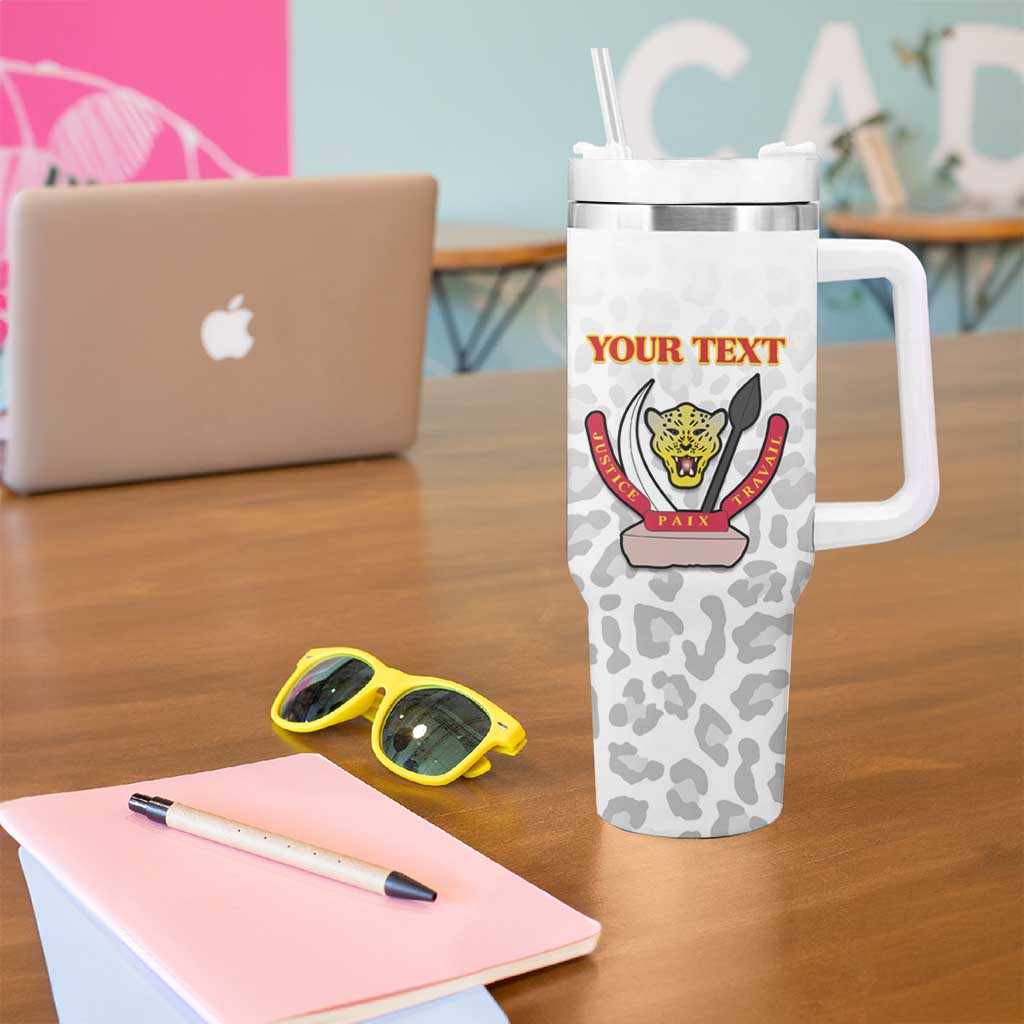 Custom DR Congo Football Tumbler With Handle Go Champions Leopards - White - Wonder Print Shop