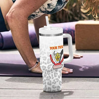 Custom DR Congo Football Tumbler With Handle Go Champions Leopards - White - Wonder Print Shop