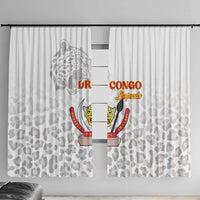 DR Congo Football Window Curtain Go Champions Leopards - White - Wonder Print Shop