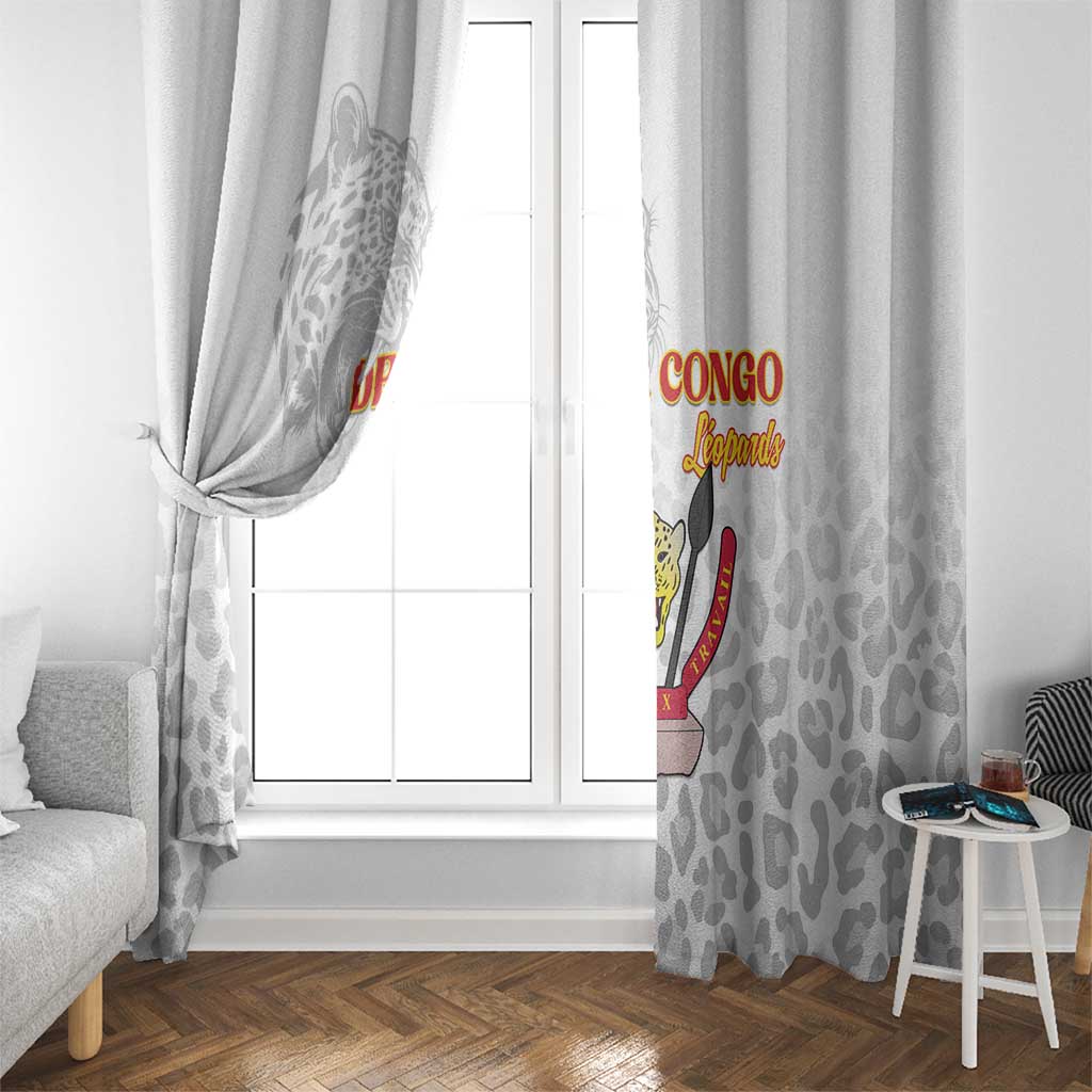 DR Congo Football Window Curtain Go Champions Leopards - White - Wonder Print Shop