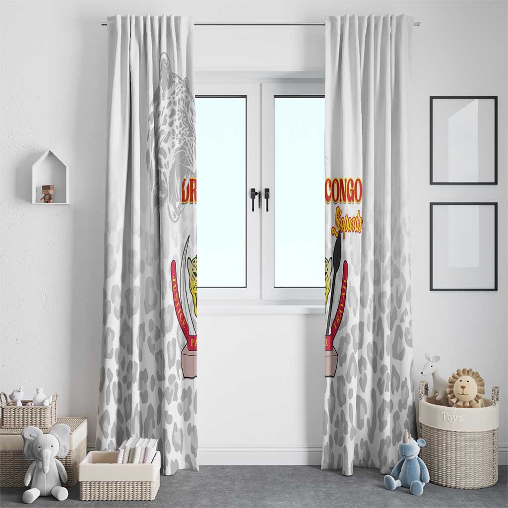 DR Congo Football Window Curtain Go Champions Leopards - White - Wonder Print Shop