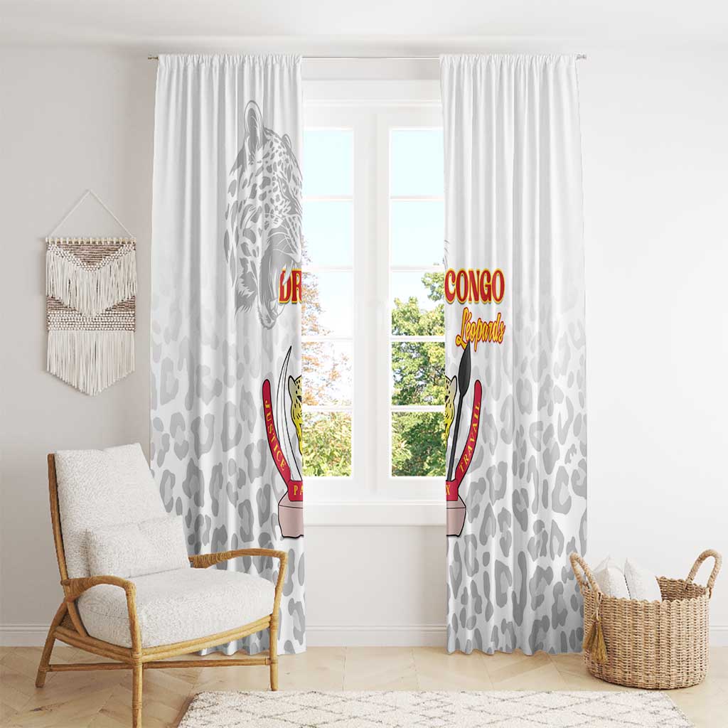 DR Congo Football Window Curtain Go Champions Leopards - White - Wonder Print Shop
