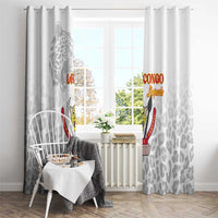 DR Congo Football Window Curtain Go Champions Leopards - White - Wonder Print Shop