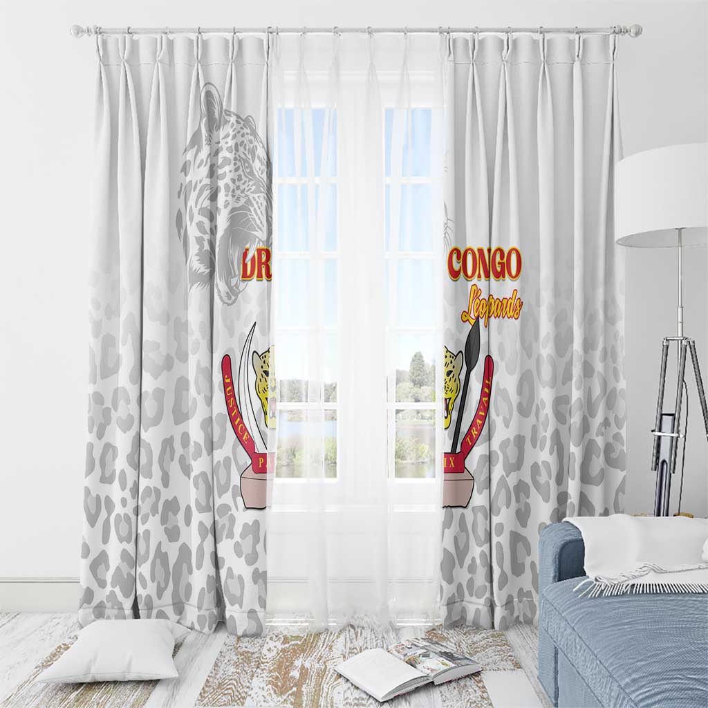 DR Congo Football Window Curtain Go Champions Leopards - White - Wonder Print Shop